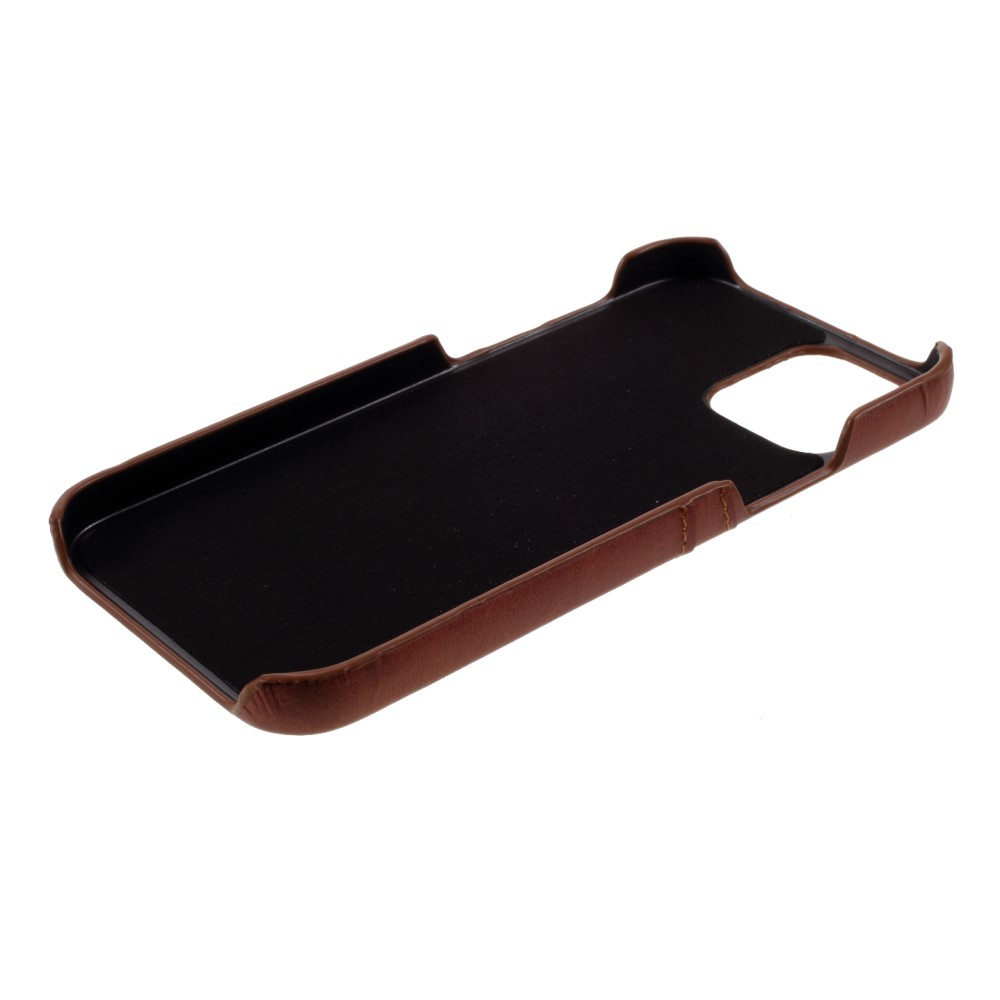 iPhone 12 Pro Leder Hülle Snap Case   Kartenfach - Braun