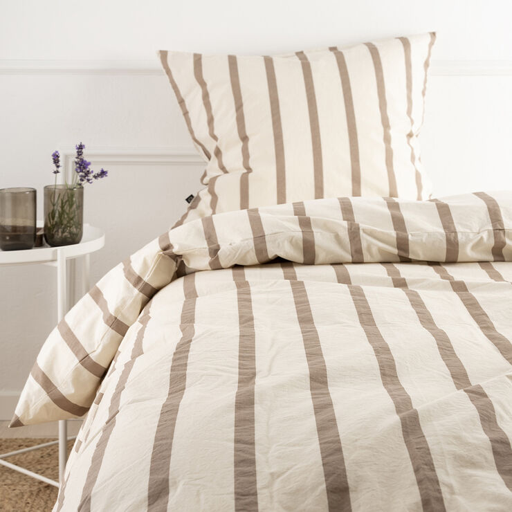 Nordisk Tekstil Økologisk sengelinned Kelly stripe - GOTS Sand