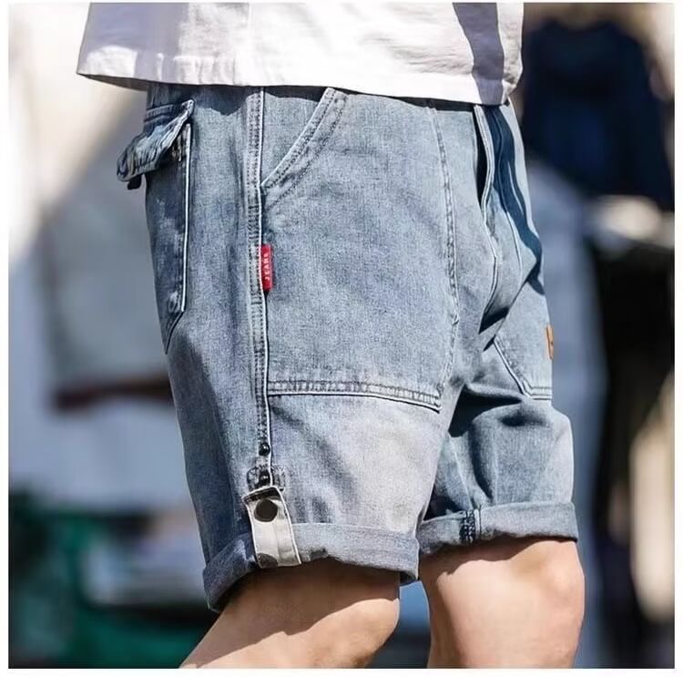 Wewewow - Mid Rise Washed Denim Shorts