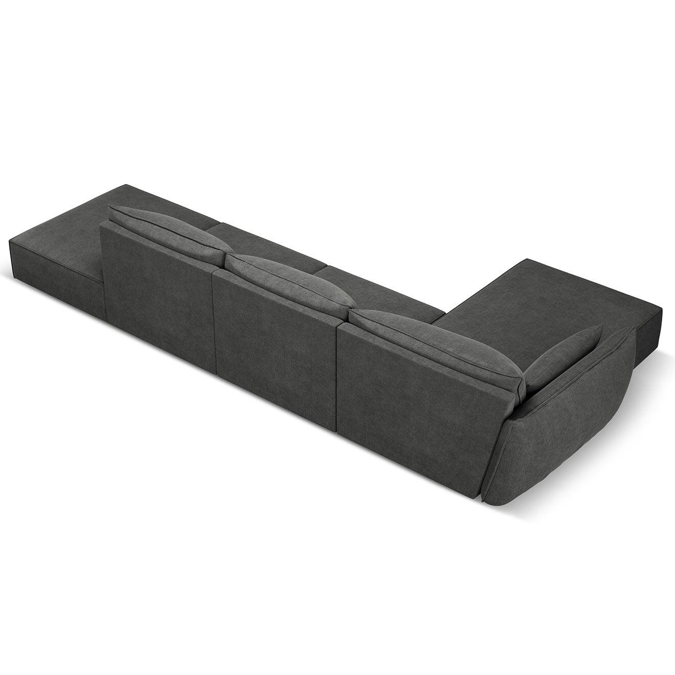 Mazzini Sofas Canapé D'Angle Gauche Vanda 5 Places 1 gris - 386x166x85 cm