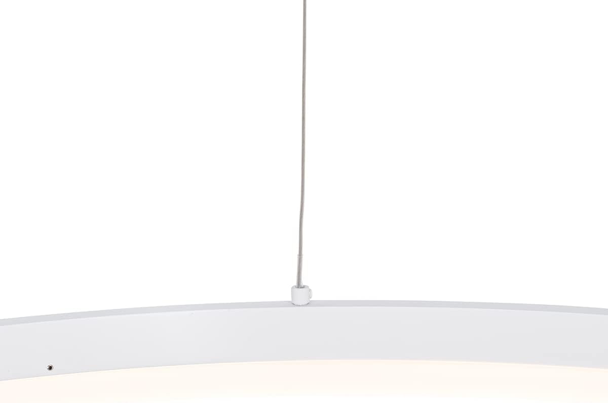 Qazqa - Modern Design-Hängelampe I Pendellampe I Pendelleuchte weiß 80 cm inkl. LED 3-stufig dimmbar - Anello Dimmer I Dimmbar I Wohnzimmer I Schlafzimmer - Aluminium Rund - I LE