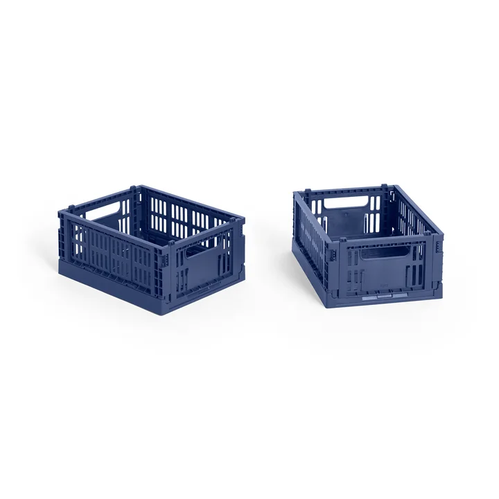 HAY - Colour Crate Korb Mini, 17 x 13 cm, dunkelblau, recycled (2er-Set)