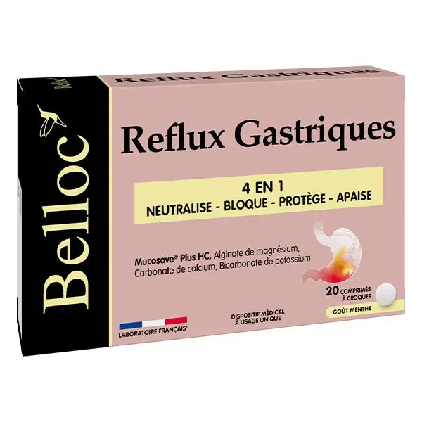 Belloc Reflux Gastriques 4 en 1 Comprimés X 20 - Dès 12 ans