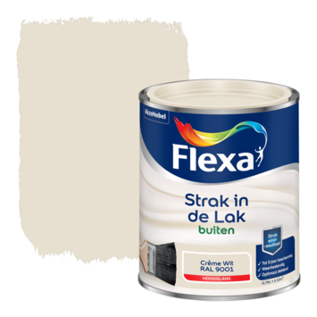 Flexa Strak in de Lak buitenlak hoogglans RAL 9001 crème wit 750 ml