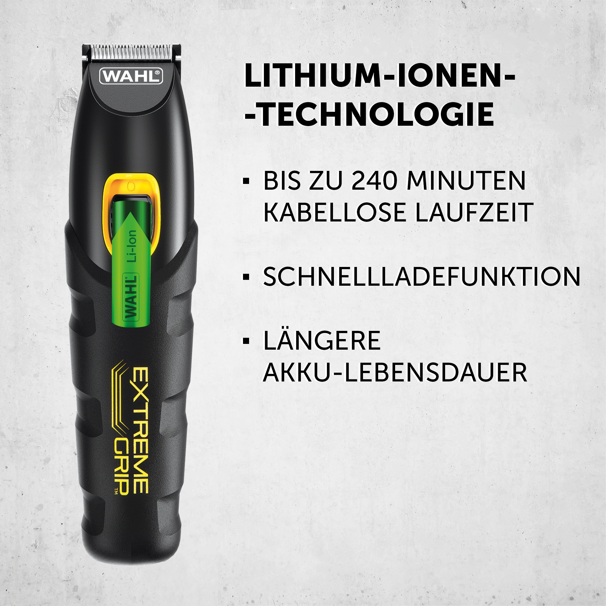 Wahl Multifunktionstrimmer »Extreme Grip Advanced« 14 Aufsätze Rutschfester Griff, Lithium-Ionen-Technologie, USB Aufladung