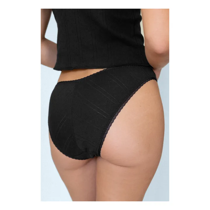 Cou Cou Intimates Pack de 3 Culottes Hautes Pointelle Coton Bio | Noir