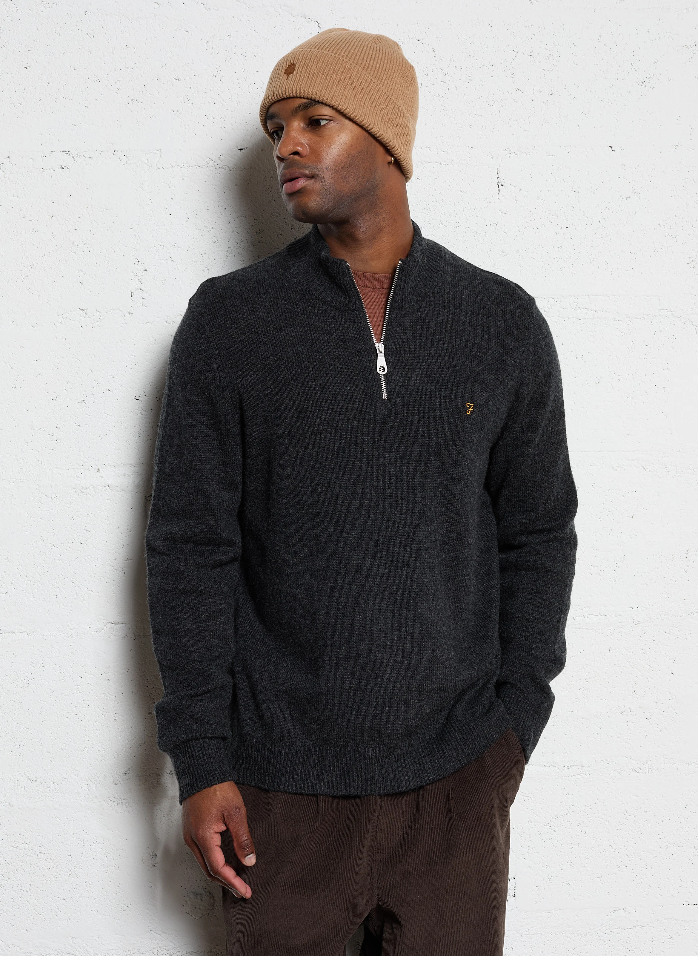 BIRCHALL - Pul col zippé en laine | Noir