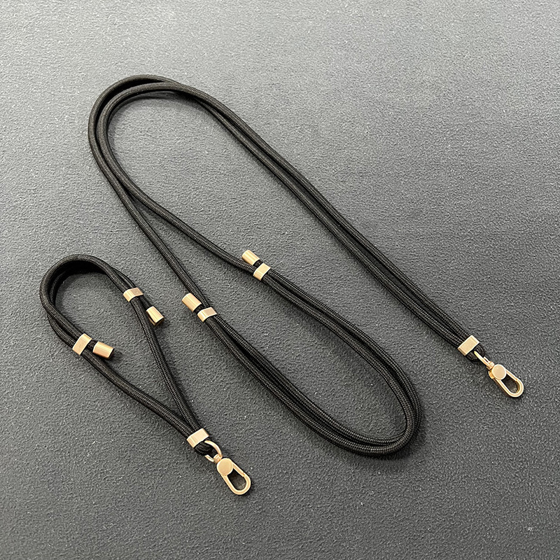 (160cm/50cm) 2in1 Universal Necklace Handykette Lanyard   Phone Charms Handgelenkschlaufe - Schwarz