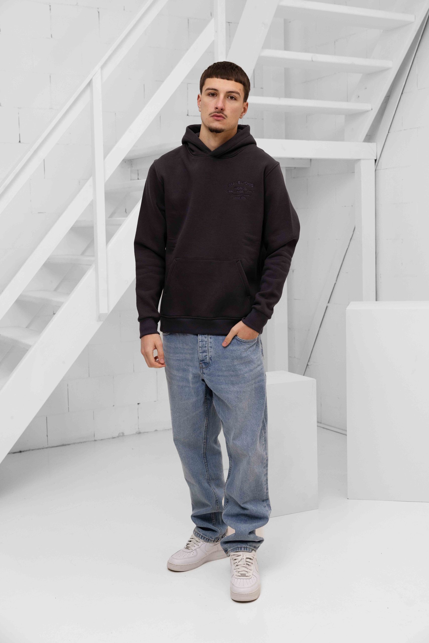Malelions Permanent Vacation Hoodie Heren Donkergrijs
