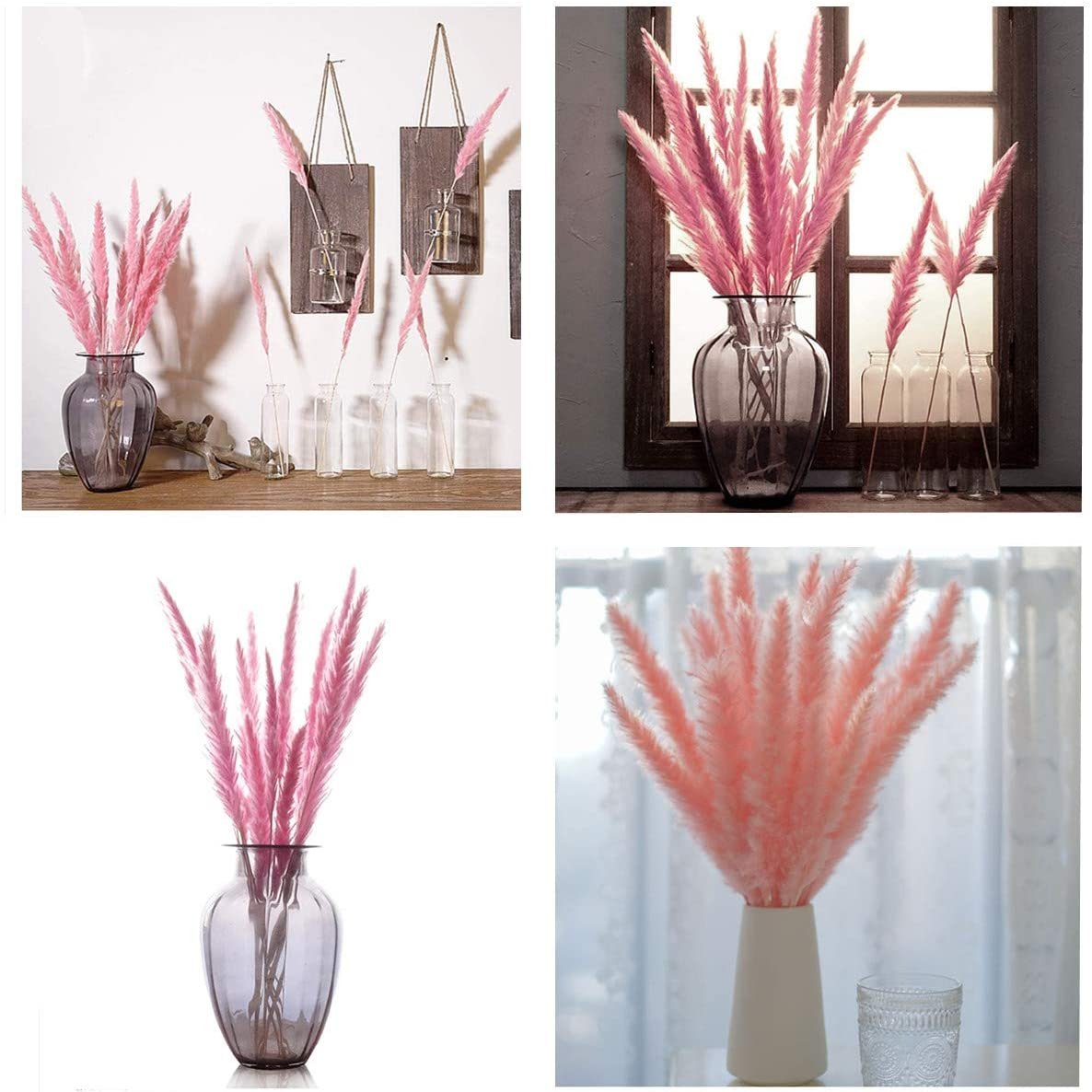 (30er Set) 60cm Deko Pampas Gras Boho Trockenblumen Hygge Lifestyle - Rosa