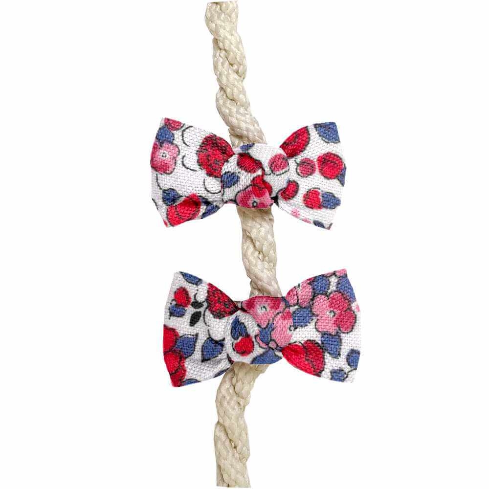 Barrettes Clic-Clac Petits Noeuds Rouge Corolle