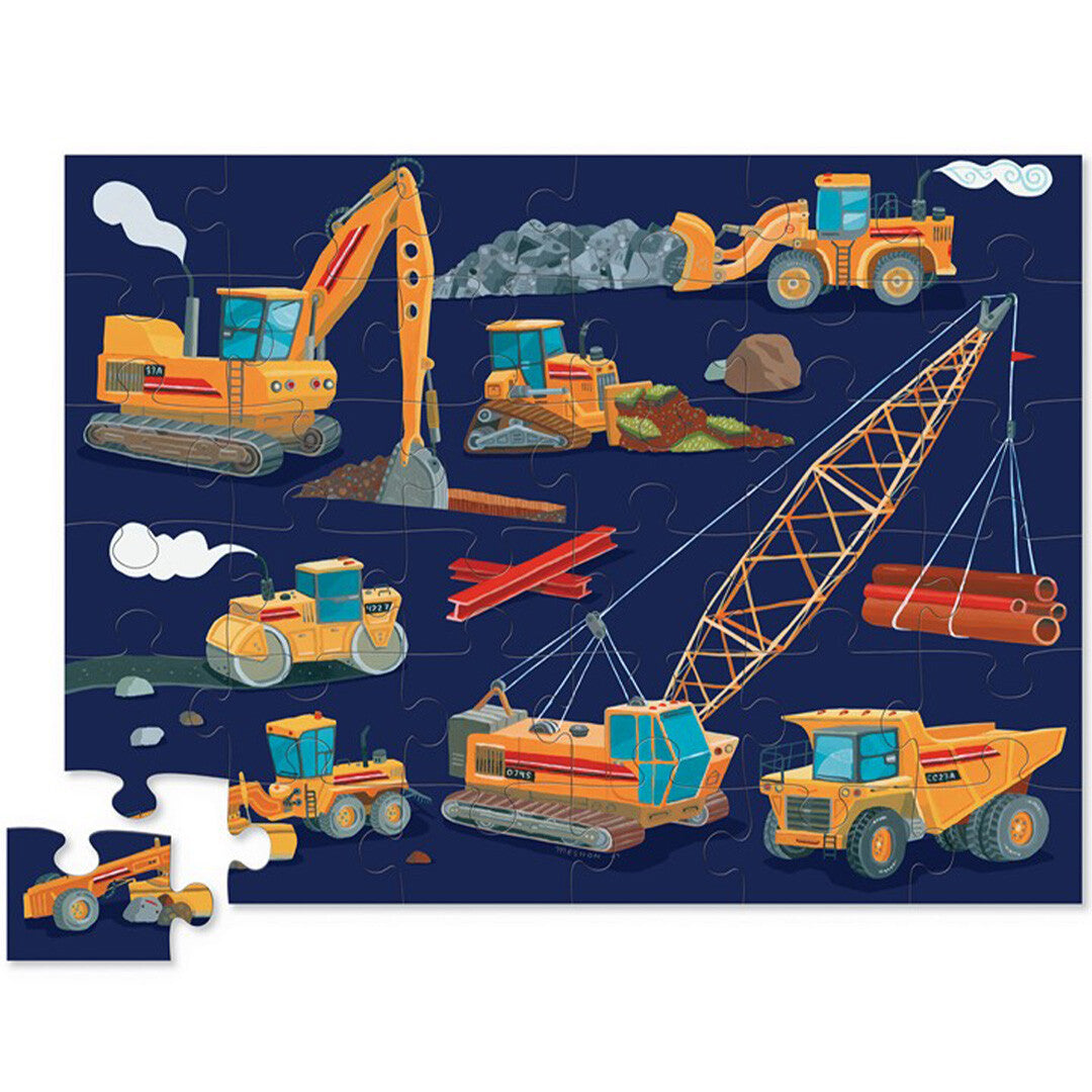 Crocodile creek vloerpuzzel bouwplaats - 36st