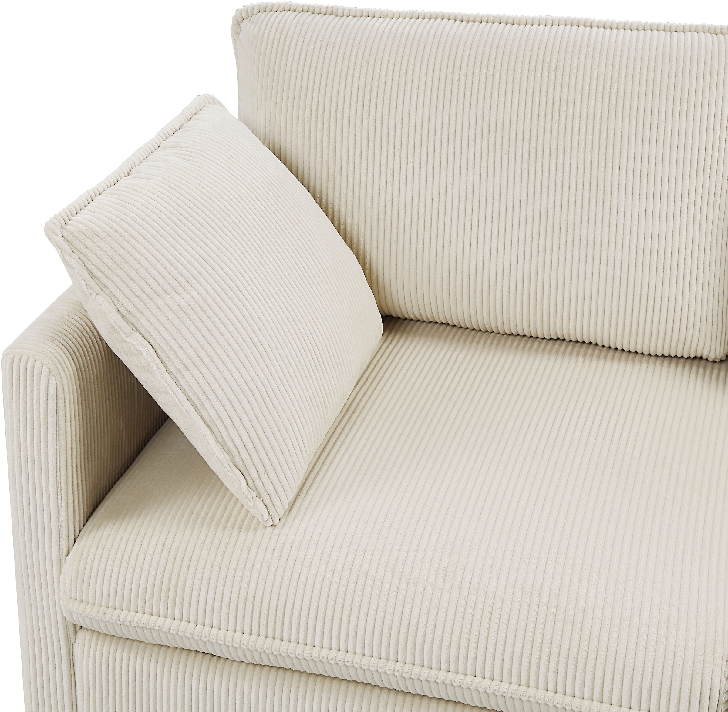 ATLANTIC home collection Wohnlandschaft modularer 4-Sitzer mit 2 Hockern, weicher Cordbezug