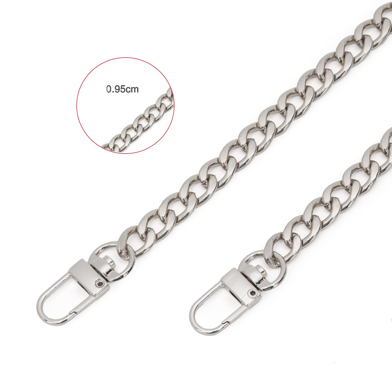 (120cm) Ersatz Schultergurt Handtaschen Metall Riemen Kette Breit - Silber