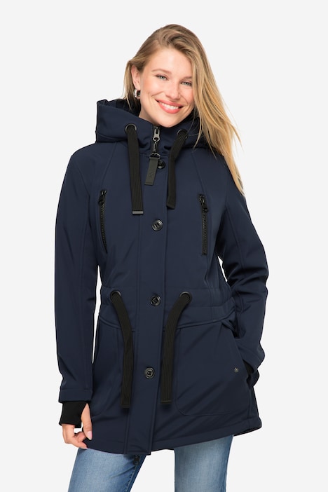 Softshell-Jacke, Fleece-Innenseite, Kapuze mit Teddyfutter