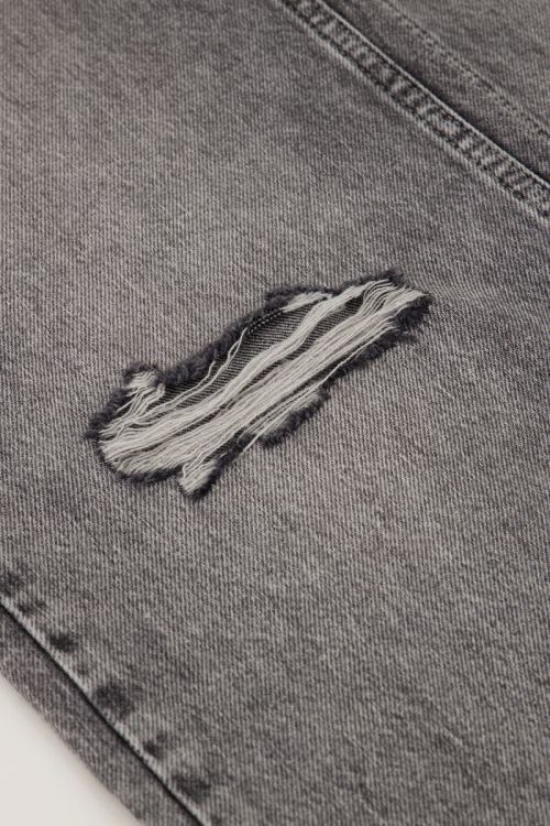 Grijze wide leg jeans met gaten