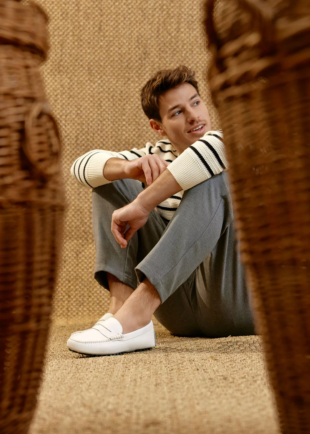 MOCASSIN DRIVER CUIR BLANC
