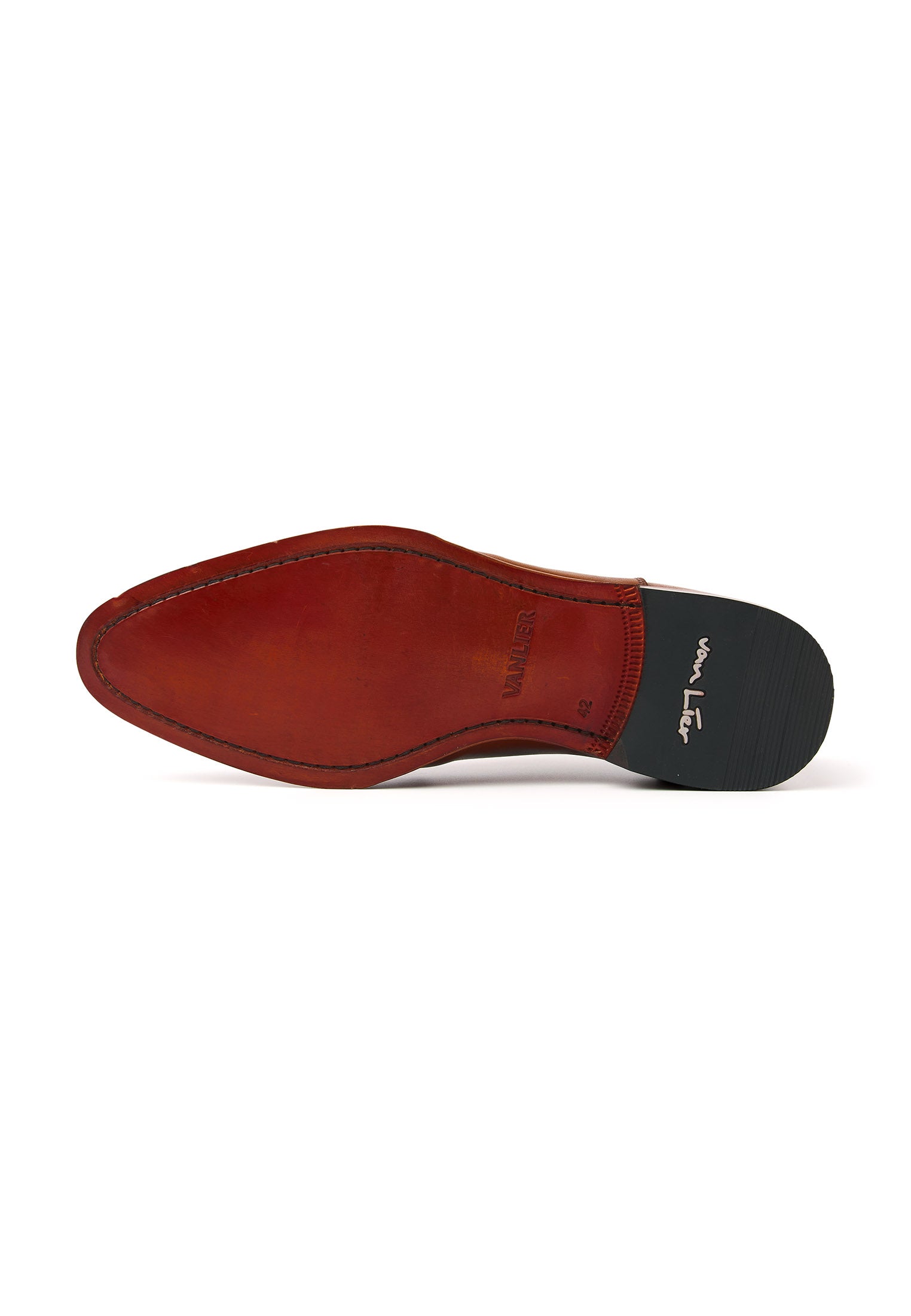 Cognac gladleren Madison veterschoen