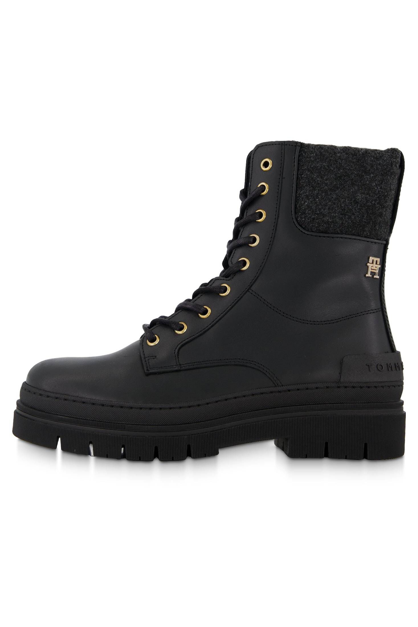 Tommy Hilfiger| Damen Schnürboots FEMININE FELT LACE UP BOOTIE aus Leder