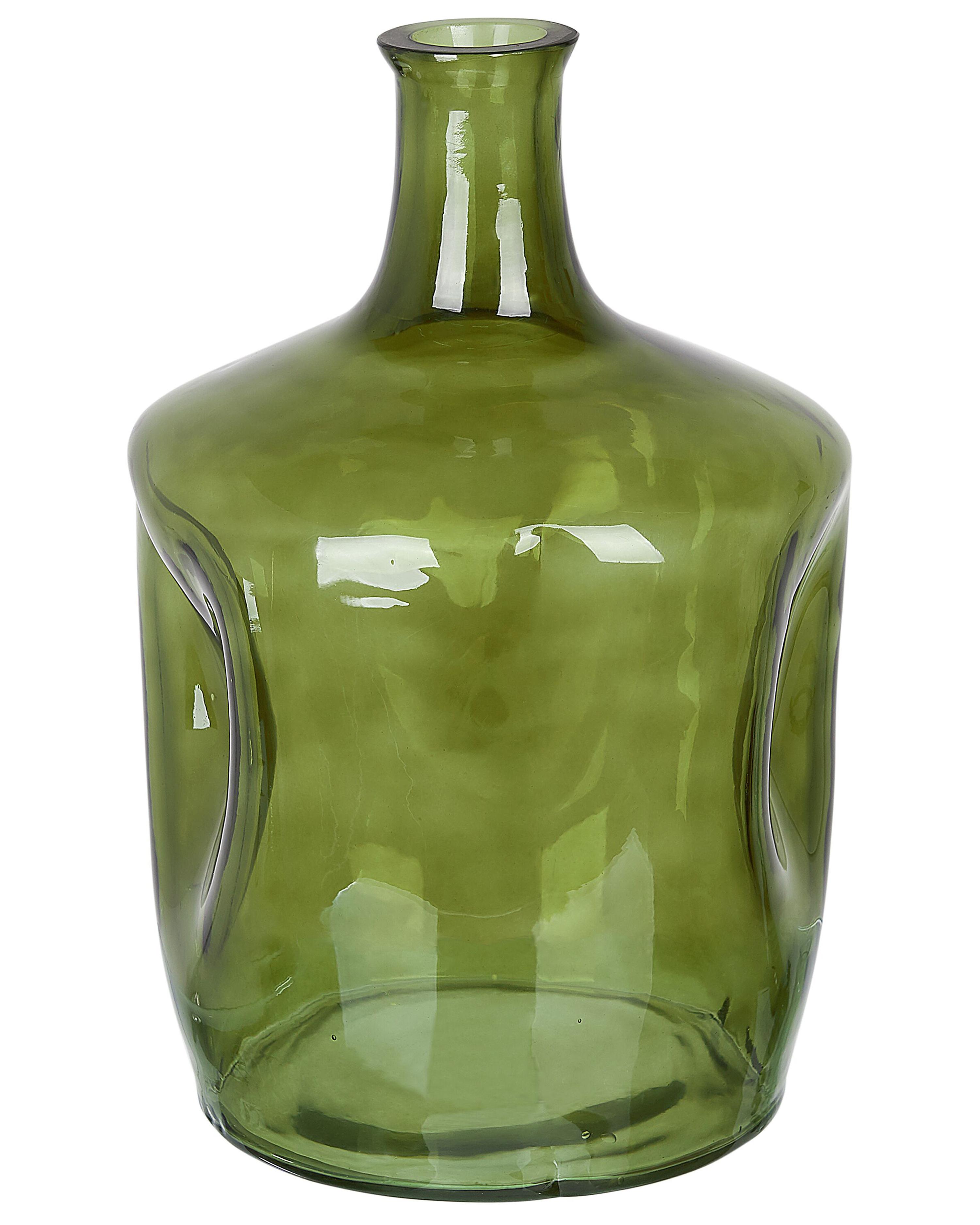 Bloemenvaas KERALA Glas 35 cm Olijfgroen