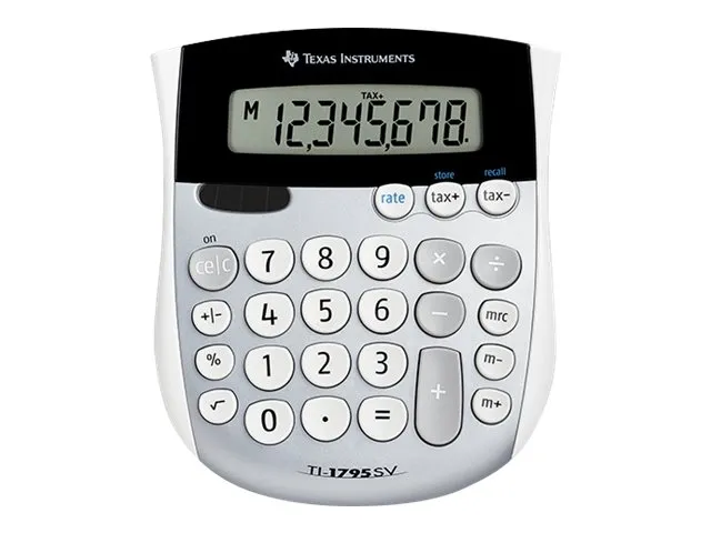 Regnemaskine Texas Instruments TI-1795 SV med 8 cifre - solpanel, batteri, bordmodel