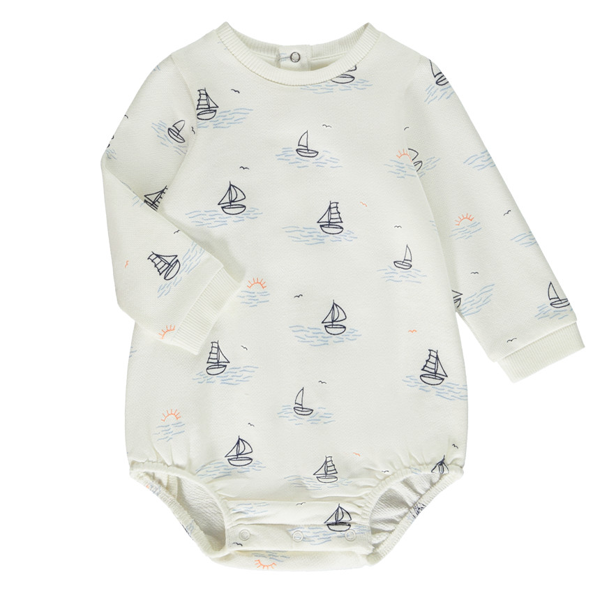 Sweat body manches longues imprimé voiliers pour bébé garçon