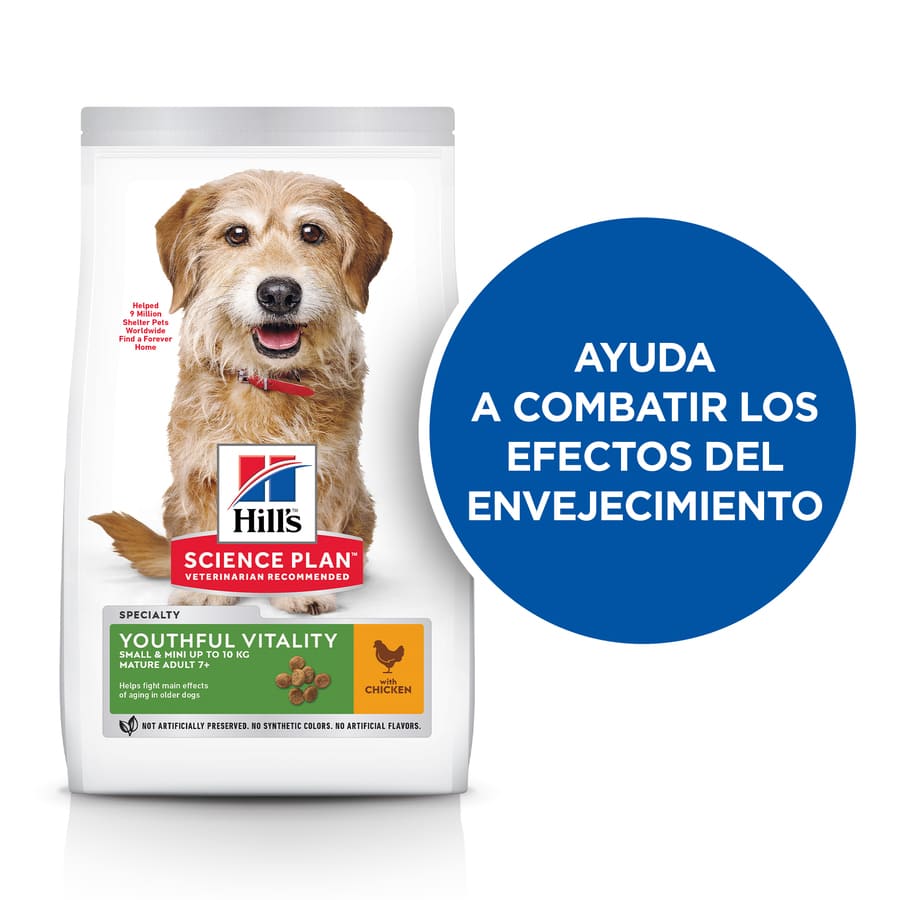 Hill's Science Plan Youthful Vitality Adulto +7 Pequeno e Mini Pollo pienso para perros