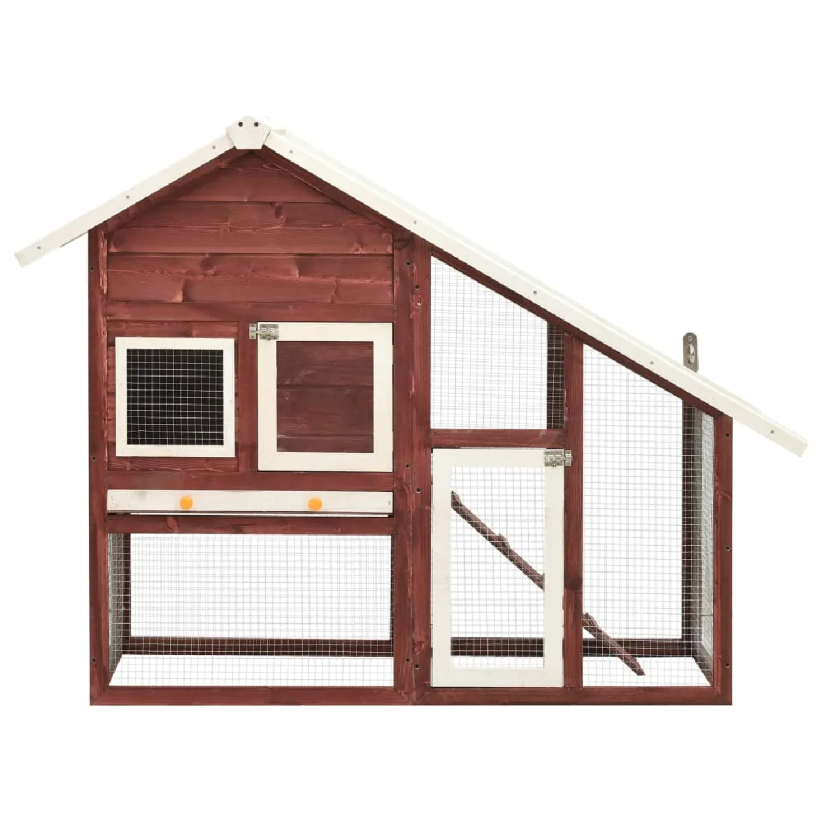 vidaXL Clapier Moka et Blanc 140x63x120 cm