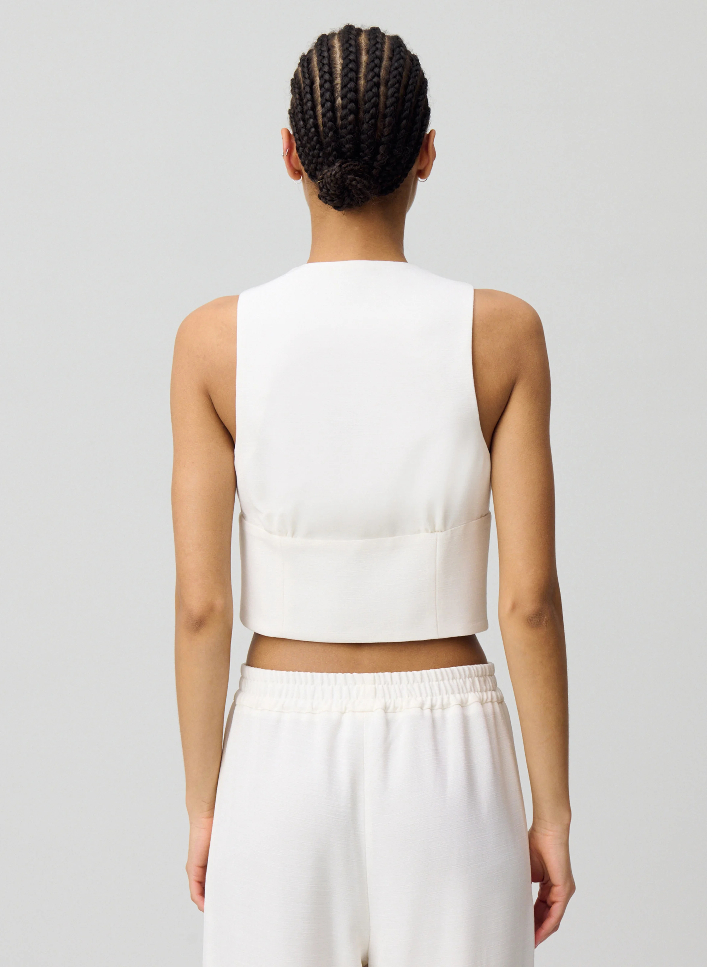 Top veston boutonné | Blanc