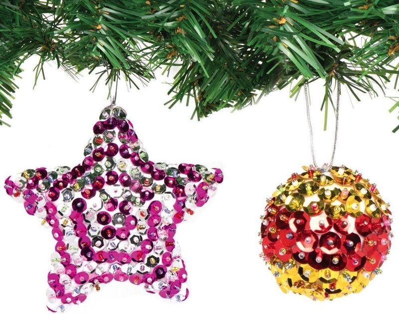 Knutselset - Kerstballen - 10 Stuks - Polystyreen - Pailletten