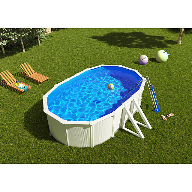Piscine hors sol acier blanc ovale Gré 5,27 x 3,27 x h.1,22 m