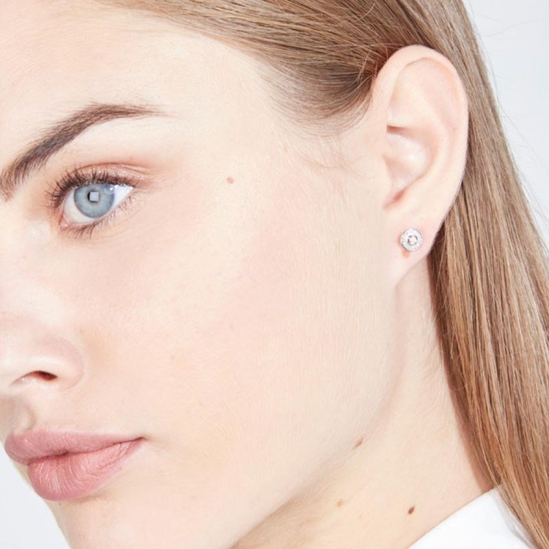 Boucles d'oreilles Or Blanc et Diamant