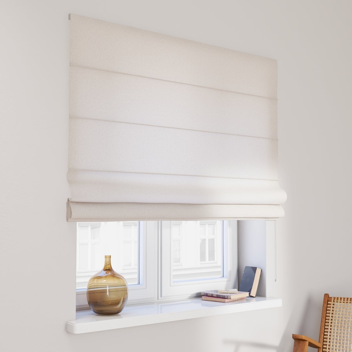 Romeinse jaloezie Loneta grijs en beige, 120x160 cm