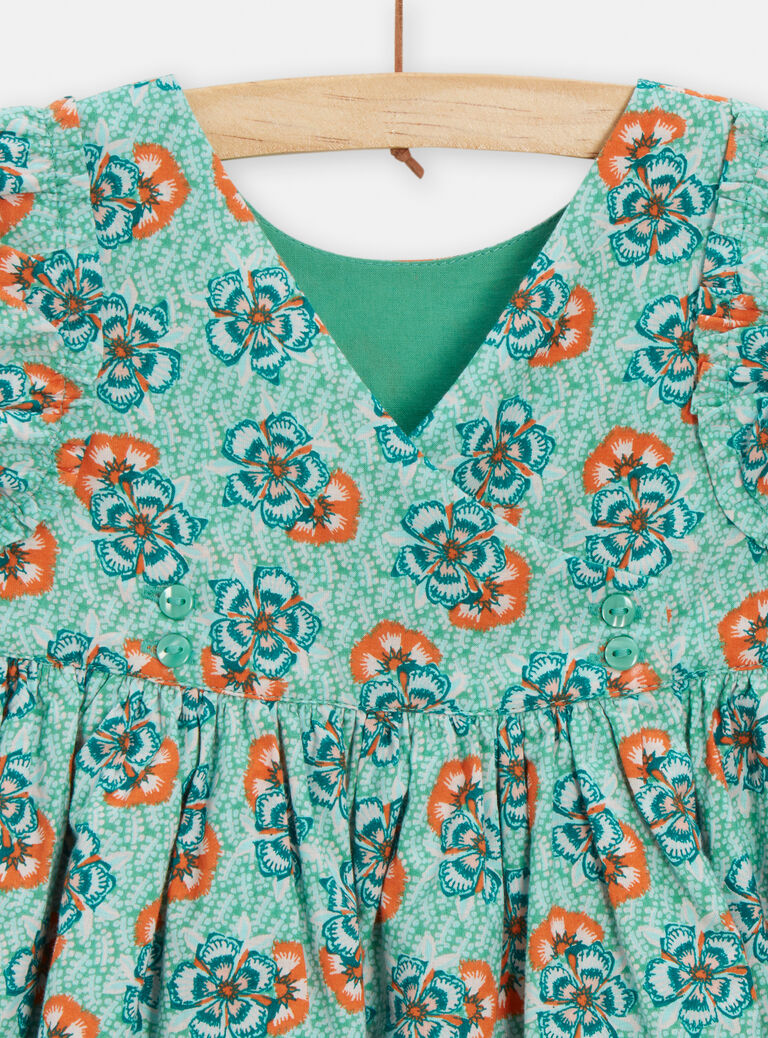 Robe vert menthe à imprimé fleuri pour bébé fille