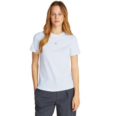 Tee-shirt à manches courtes femme Woven Label Regular Jersey CALVIN KLEIN