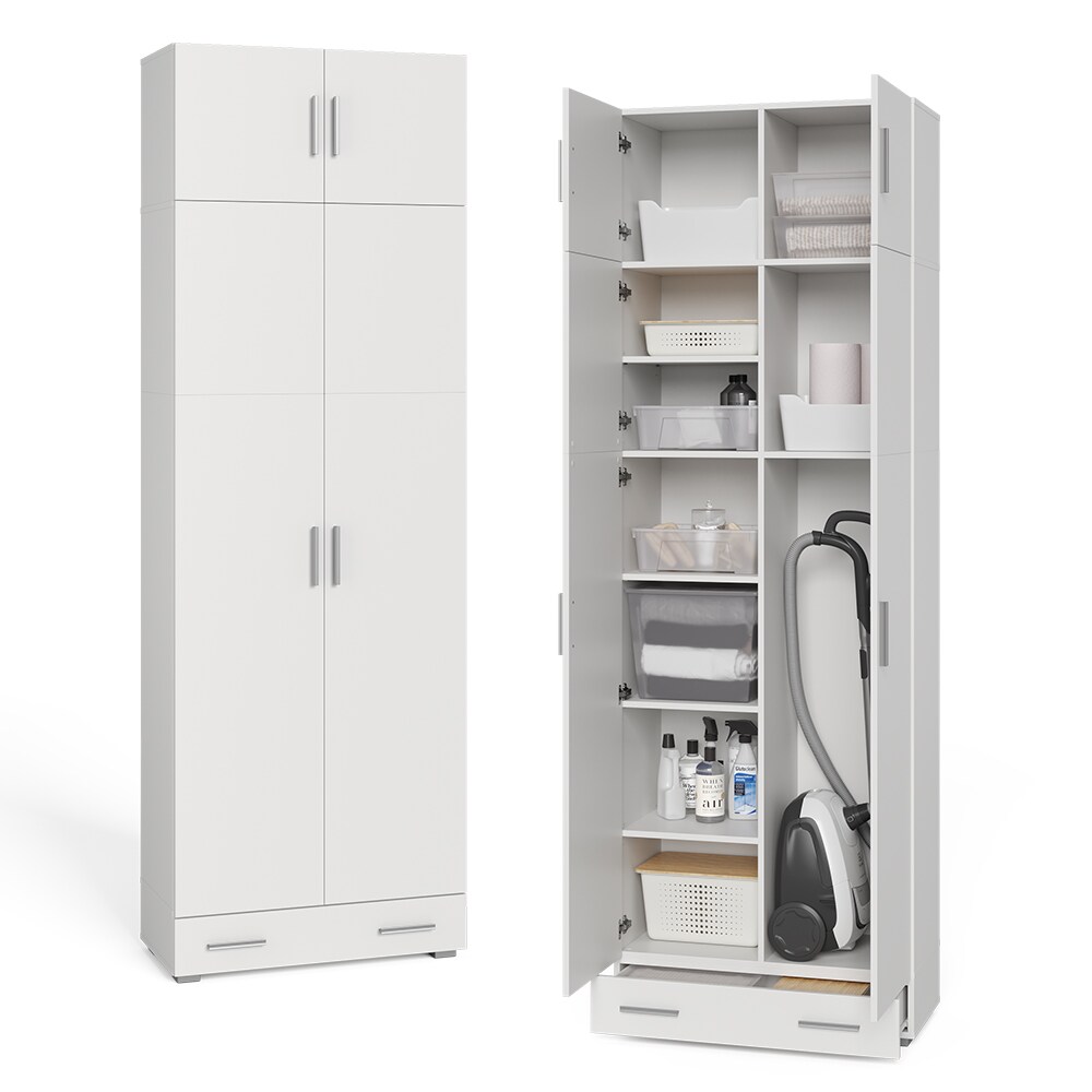 Vicco Universalschrank Mehrzweckschrank Büroschrank Ingo Weiß Aufsatz Schublade