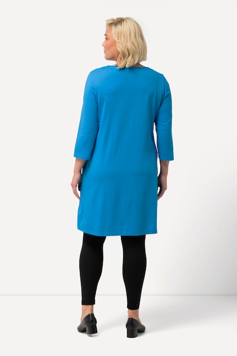 Longshirt, A-Linie, Carree-Ausschnitt, 3/4-Arm