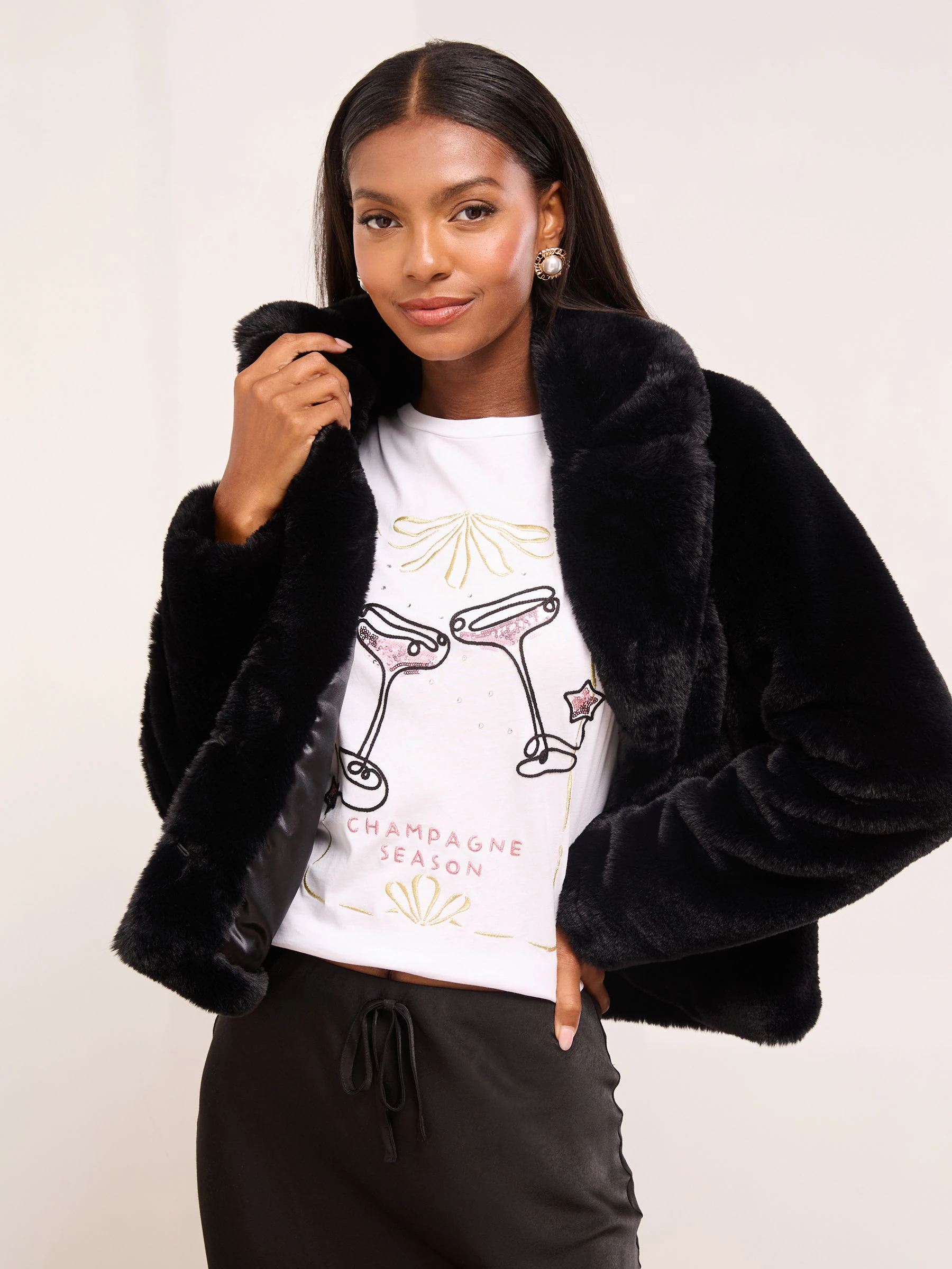 Champagne Season - Lipsy T-shirt met ronde hals