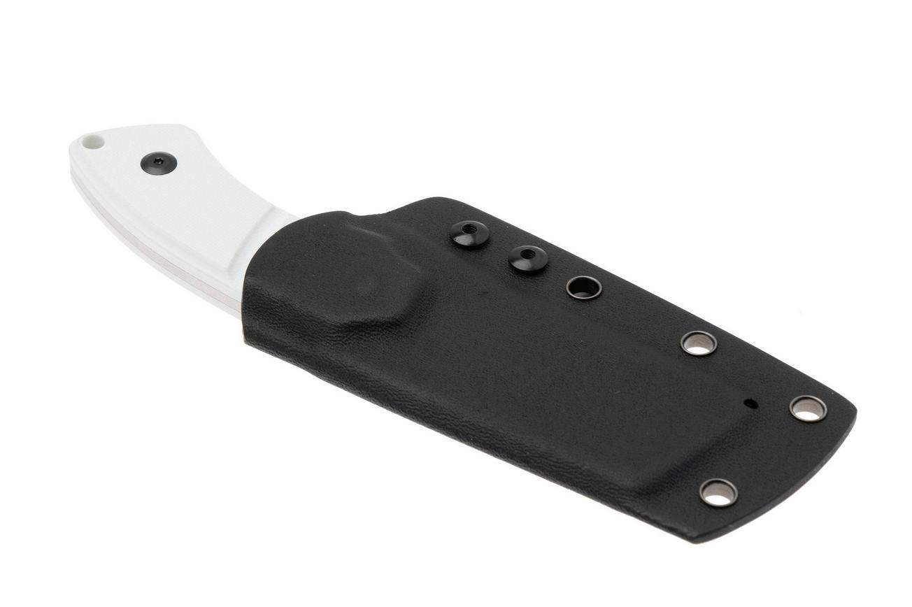Kansept Korvid S G2030A2 Stonewashed 14C28N, White G10, vaststaand mes, Justin Koch design