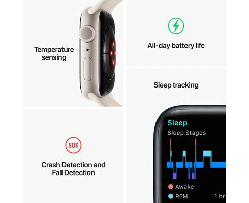 Apple Watch Series 8 GPS   Cellular 41mm Graphite Stainless Steel Case with Midnight Sport Band - Regular