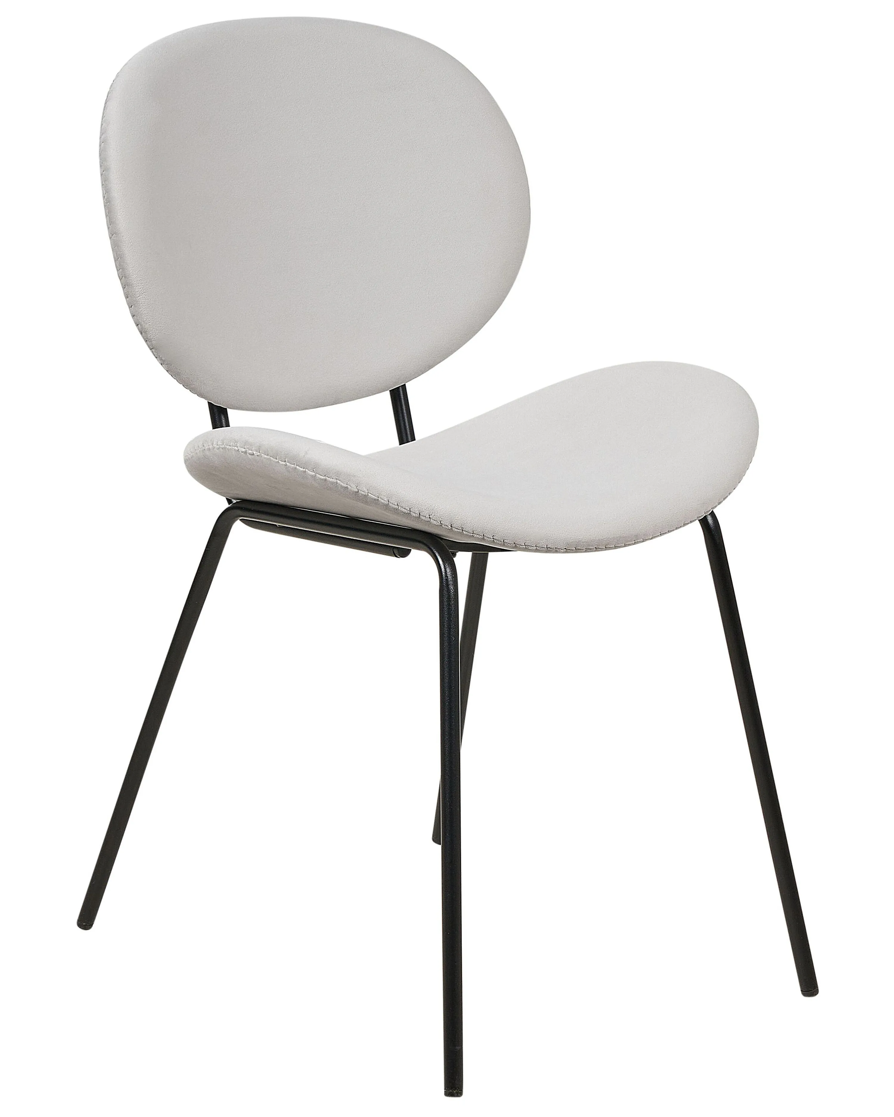 Set van 2 eetkamerstoelen LUANA Fluweel Lichtgrijs