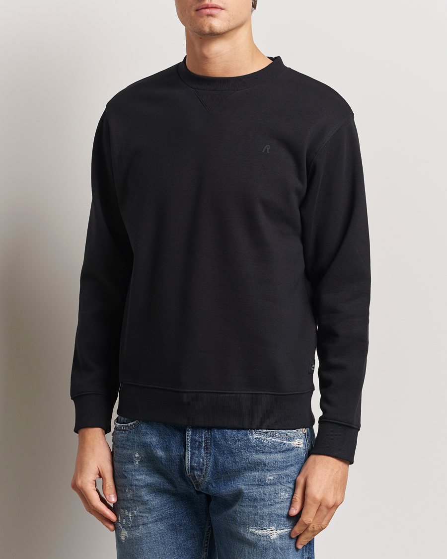 Replay Tonal Logo Crew Neck Sweatshirt Black