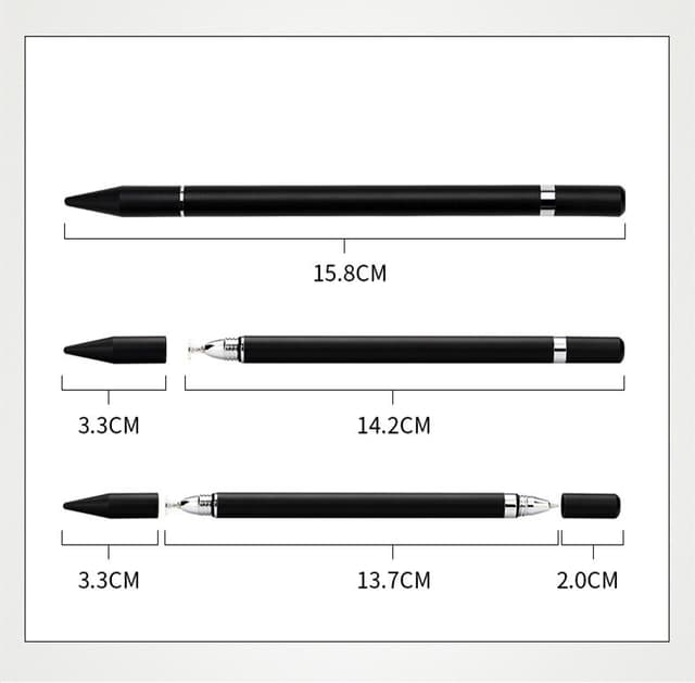 2 i 1 Stylus pen med skrivefunktion Hvid 1-pak