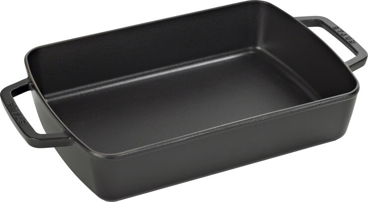 Staub Rektangulært Fad 30 cm støbejern Sort