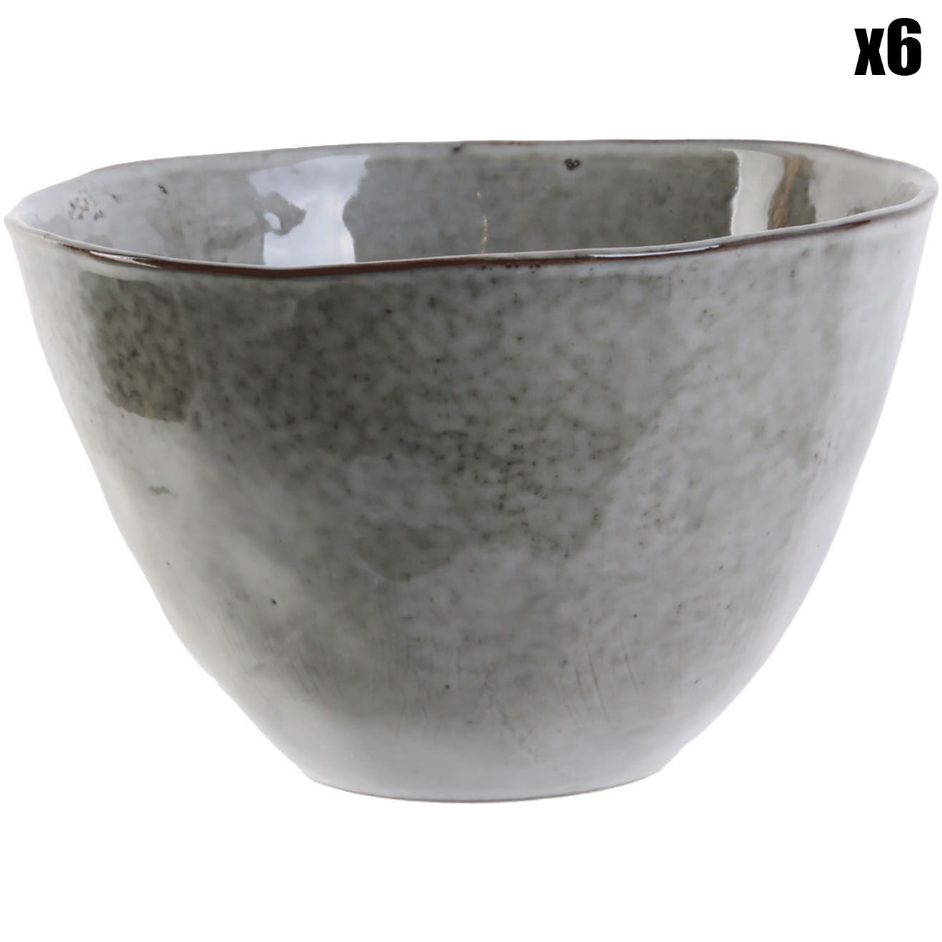 Home Deco Factory 6 Bols Au Grès du temps gris - 55 cl