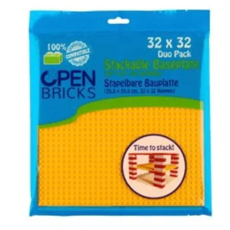 Open Bricks Baseplate 32x32 gelb Doppelpack