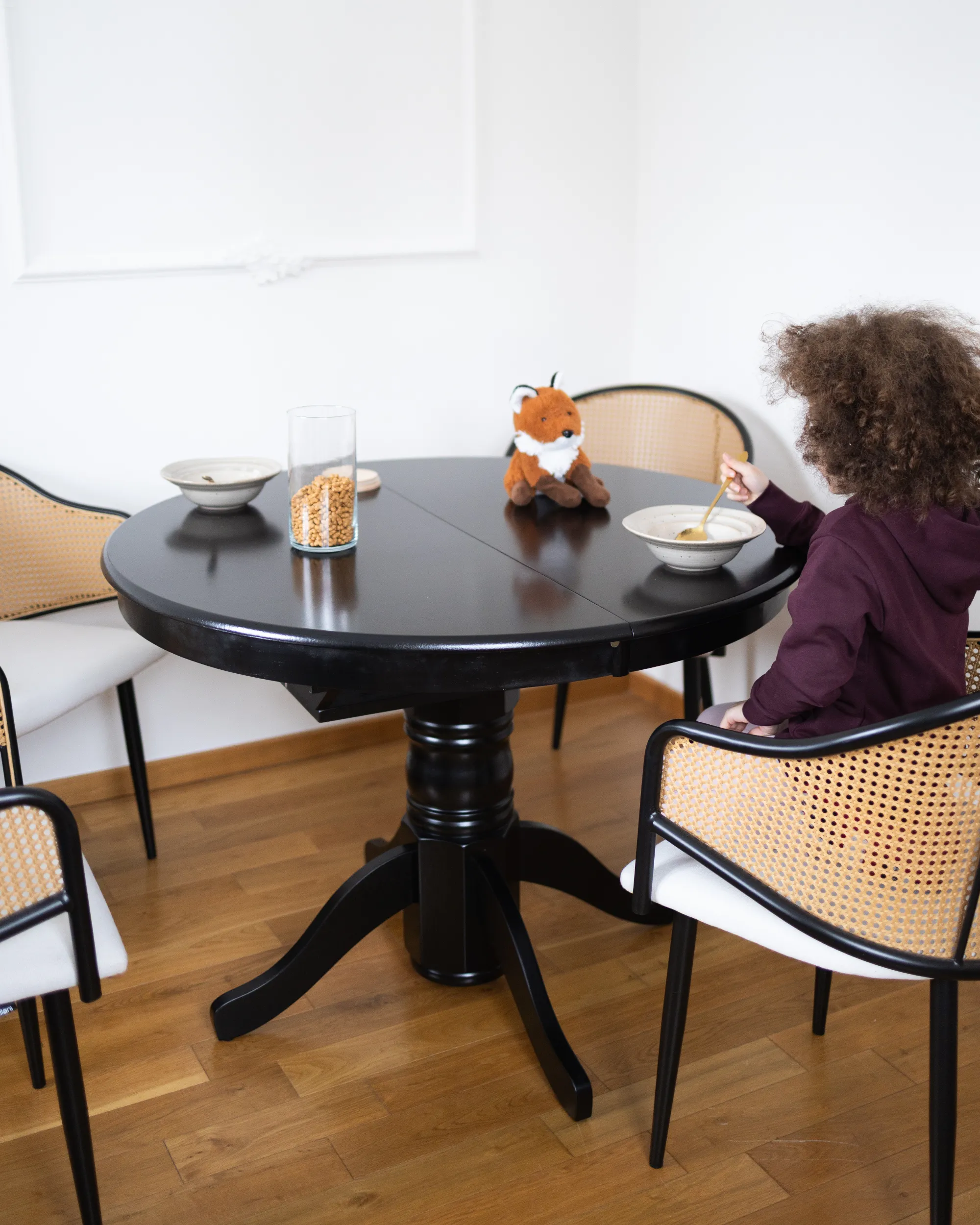 Eettafel uitschuifbaar AKRON Zwart 106 cm 106/150 cm