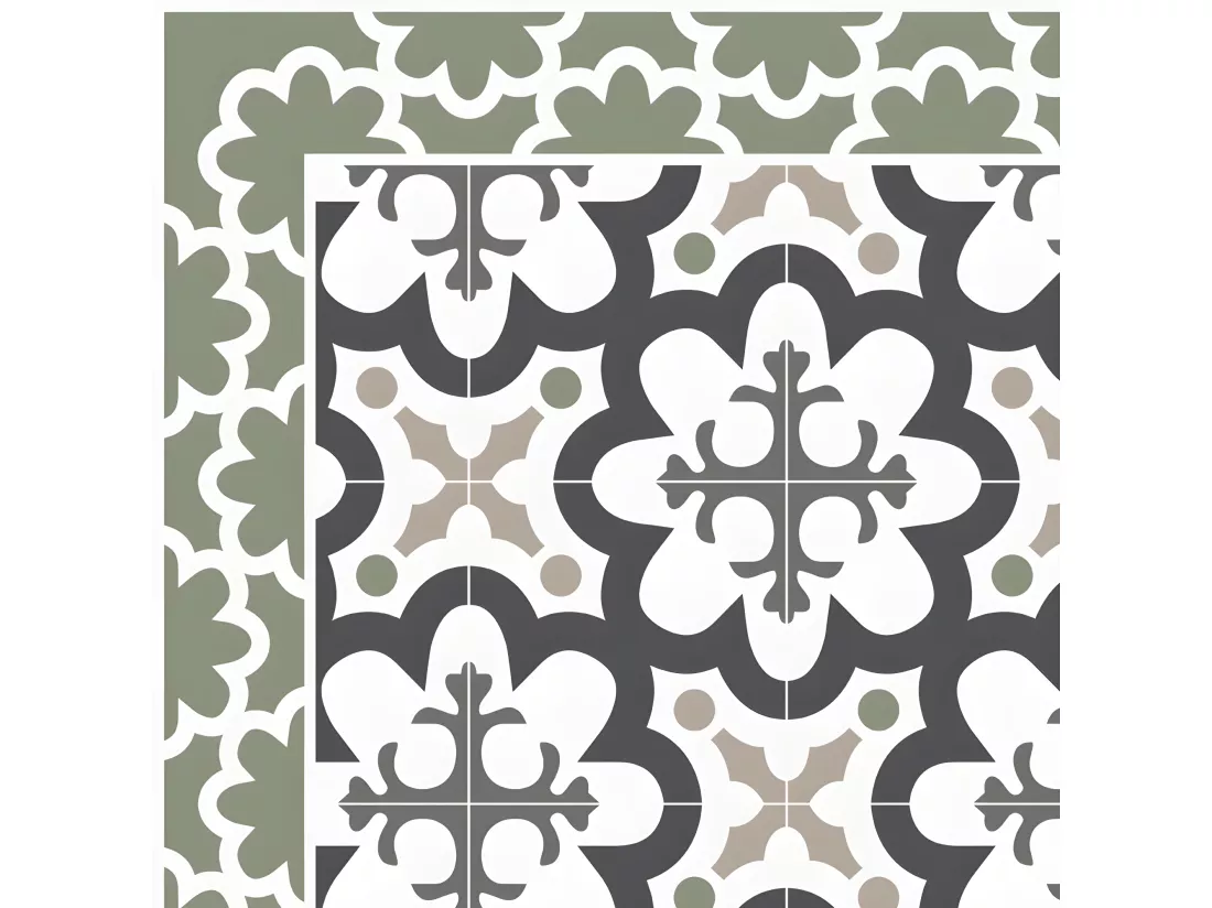 Tapis Vinyle Médium l 50xL120cm - Cassandre Vert - Vinyle