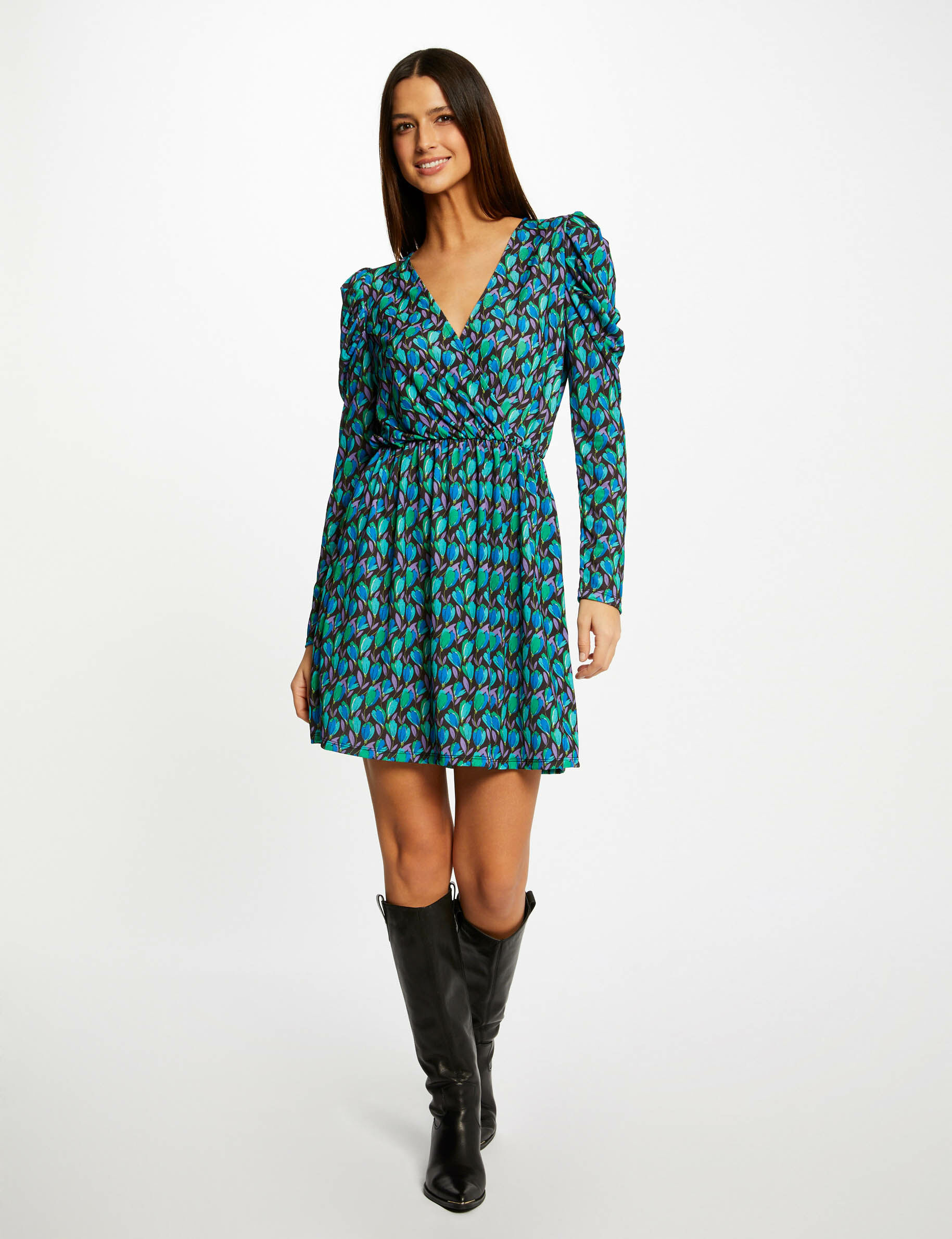 Robe droite imprimé floral multico femme - multico