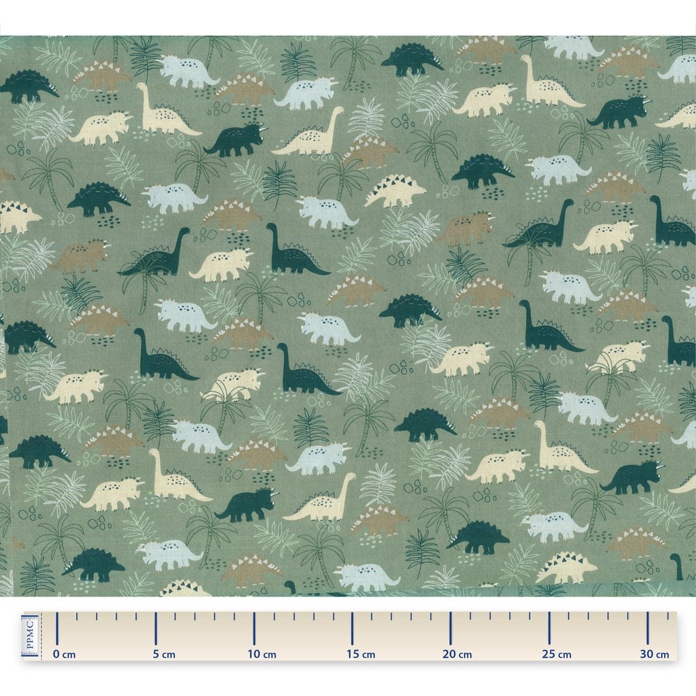 Coupon Tissu 50 Cm Jurassic Dino